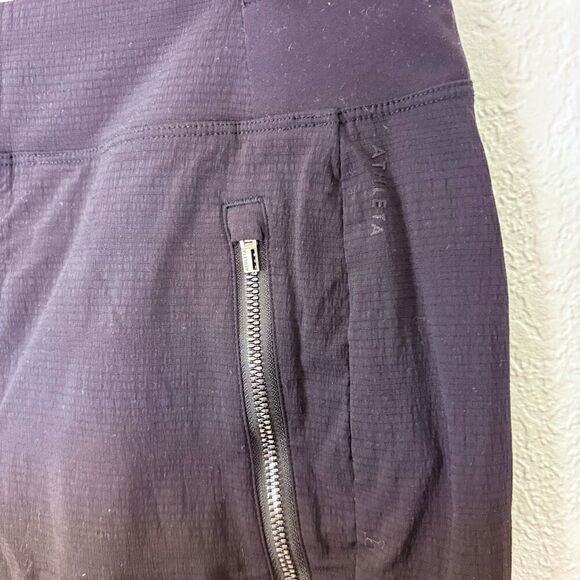 Athleta Ankle Jogger Nylon Pull On Pants Black w/ Zipper Pockets Size 10 - Picture 4 of 10